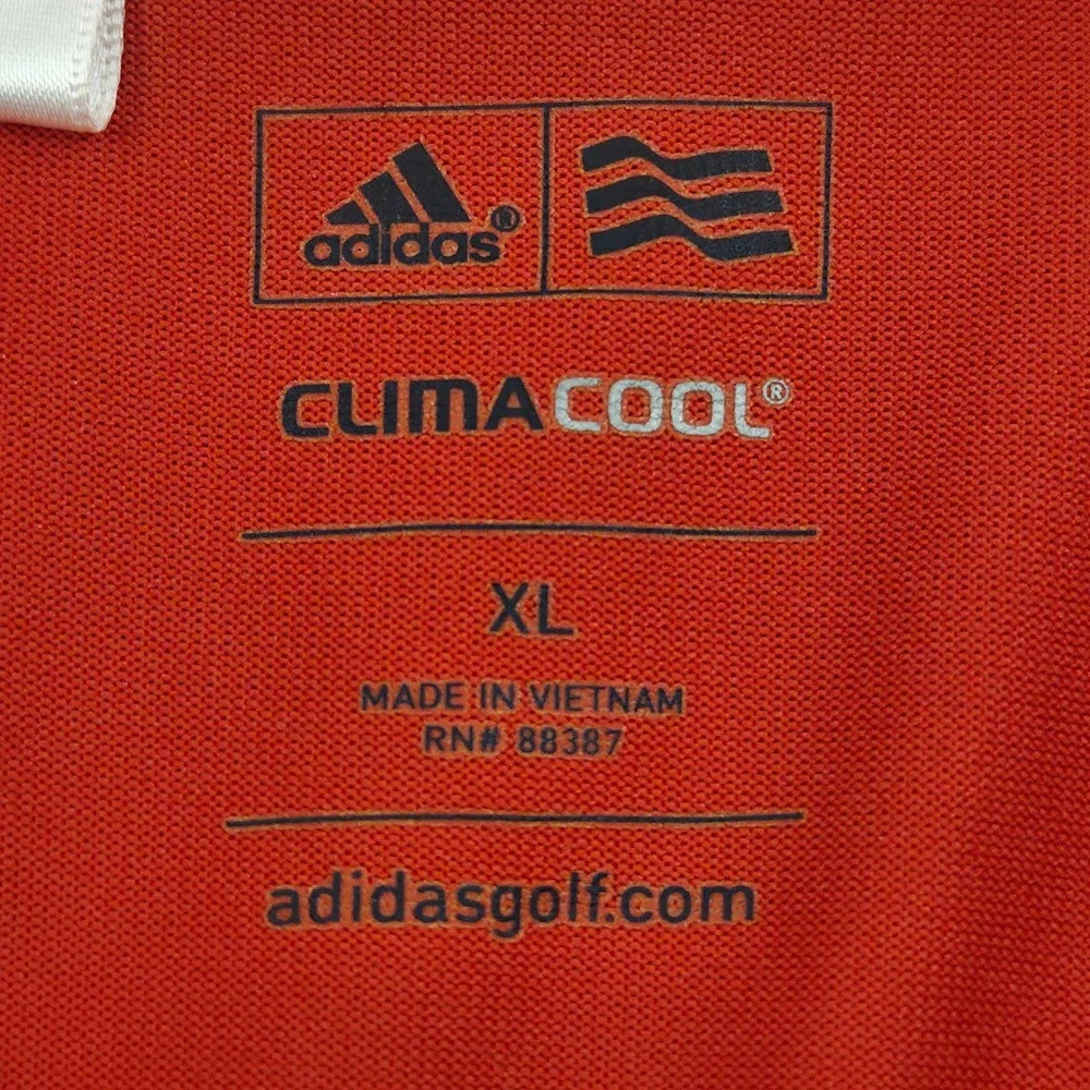 Adidas ClimaCool Golf Polo‎ Shirt Athletic Training Three Stripe Orange Mens XL
